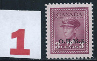 Timbres CANADA No o-3 NEUF Sans Charnière CV $4.50