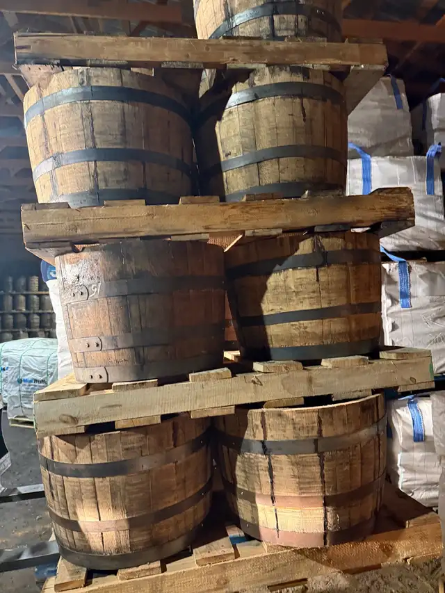 half whiskey planter barrels in Outdoor Décor in Lethbridge - Image 3
