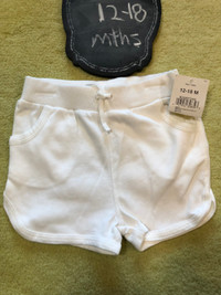 Brand New Girls Joe Fresh White Cotton Shorts - NWT 12-18