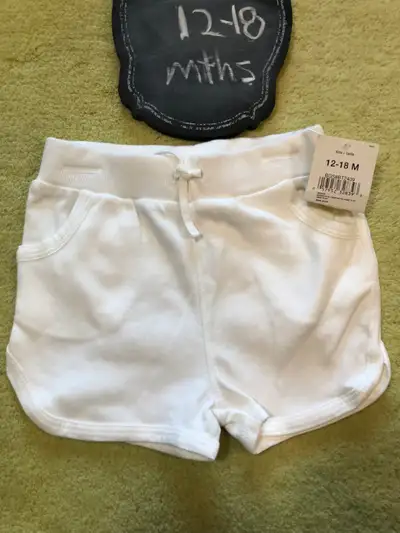 Brand New Girls Joe Fresh White Cotton Shorts - NWT 12-18, View more
