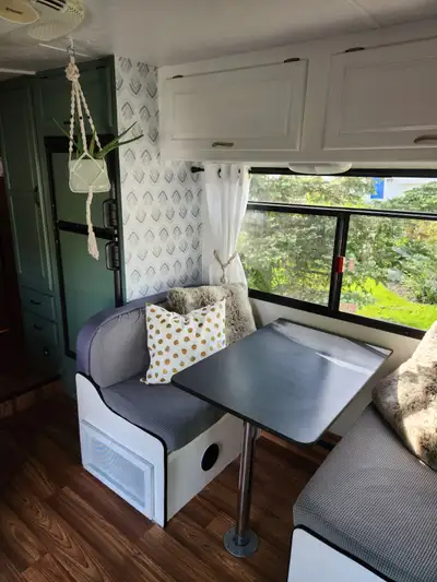 Upgrades in summer of 2024 New tires New awning top rail Roof sealed New bathroom vent located on ro...