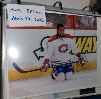 Georges Laraque signed 8x10 pictures Canadiens Penguins Hockey