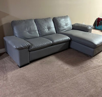 Small apartment leather sectional 