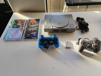PS1 Console - Tested, 2 Controllers, Memory Card, 4 Games, View more