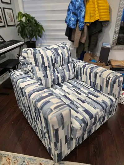Blue and white Accent chair, View more