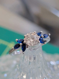 Silver  Sapphire ring 