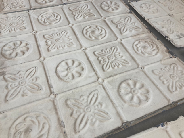 Salvaged Antique Embossed Tin Ceiling Panels 24" x 24" in Other in Edmonton - Image 3