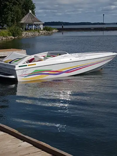 26' Baja Boat fully restored. Less 40 hours oversize 454. 60 over. Open exhaust. Sounds amazing. Sho...