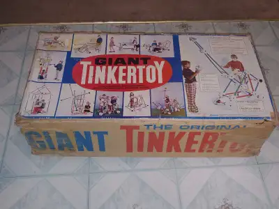 Vintage giant tinkertoy with box Approximately 50 years old