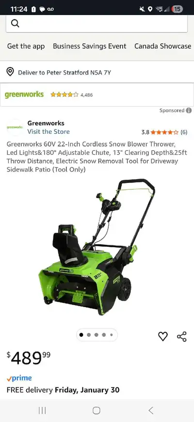 greenworks 80v snowblower pro, View more