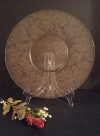 Pink Depression Glass, Large Salver Platter/Cake Plate