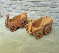 Wooden Garden Planter Wagons