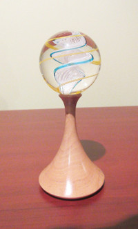 BOULE DE VERRE avec SOCLE - artisanat