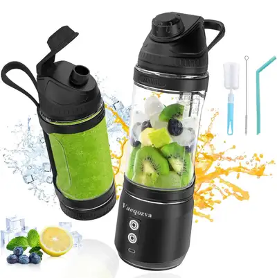 Mini Blender 24oz USB Rechargeable 300W Anti-Jam Black, View more