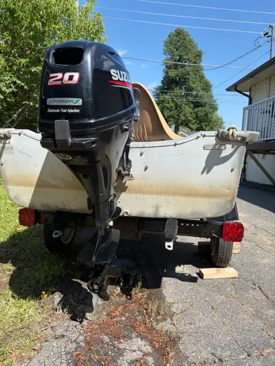 14 foot boat,2017 Suzuki 20hp motor and trailer , View more