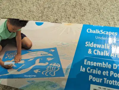 Chalkscapes sidewalk stencils and chalk art kit, View more