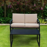 New Modern Black Wood Outdoor Loveseat Only City of Toronto Toronto (GTA) Preview