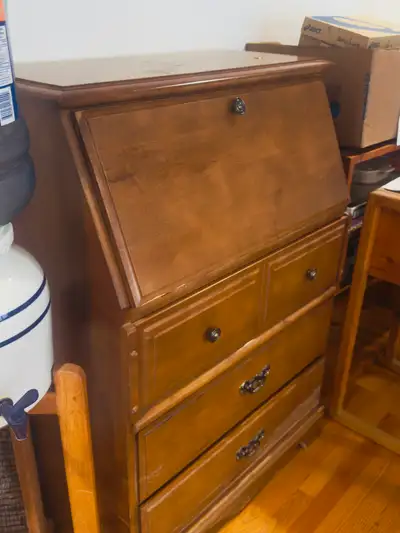 Old fashioned antique dresser/folding desk table, View more