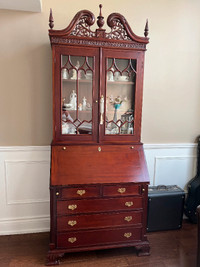 Antique Reproduction Secretary Desk and Bookcase