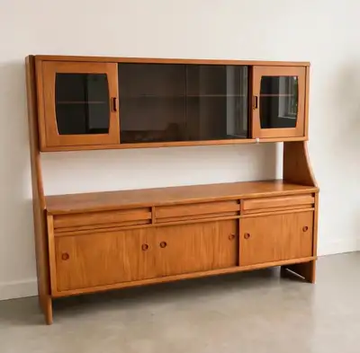 1960s Mid-Century Modern Teak Hutch - Germany, View more