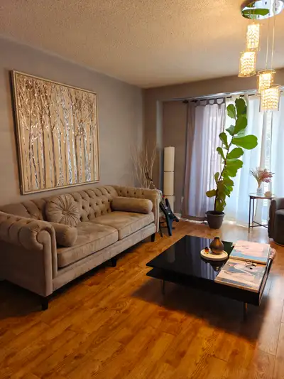 A furnished bedroom available in a beautiful, clean three-bedroom house in Waterdown. Home includes...