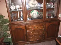 antique Mahogony China cabinet glass doors