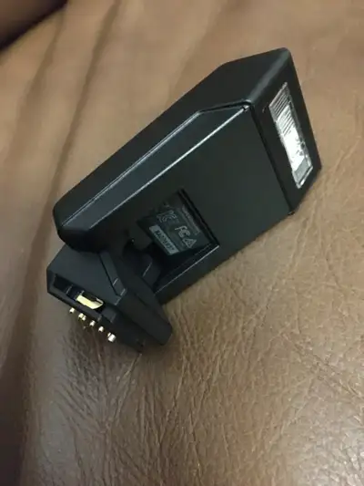 Fujifilm EF-X8 TTL portable Flash, doesn’t need any battery. Powers through fuji camera body power....