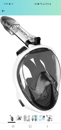 Full Face Snorkel Mask with Detachable Snorkeling Mount