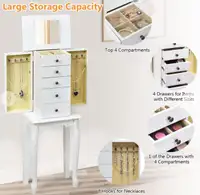 Armoire Storage Standing Jewelry Cabinet with Mirror