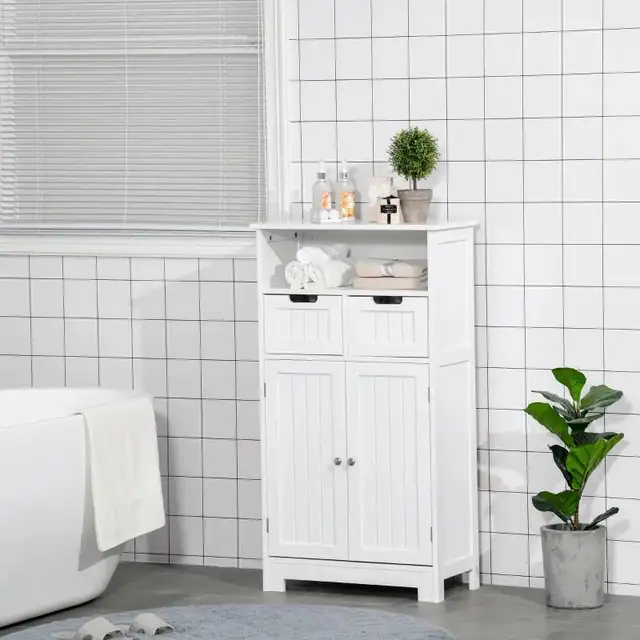 Bathroom Storage Cabinet Floor with Adjustable Shelf and Drawers in Bookcases & Shelving Units in Markham / York Region - Image 3