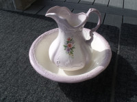 Vintage China Wash Bowl and Pitcher marked 1890