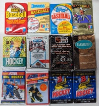 12 paquets cartes Hockey et Baseball 