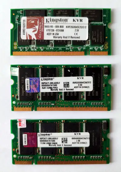 KINGSTON DDR 512MB LAPTOP RAM VARIOUS SPEEDS, View more