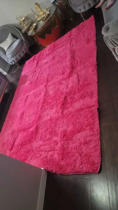 Bright Pink Shaggy Area Rug (size 117x80 inches), View more