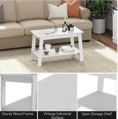 New in Box Multifunctional Coffee Table, White, View more
