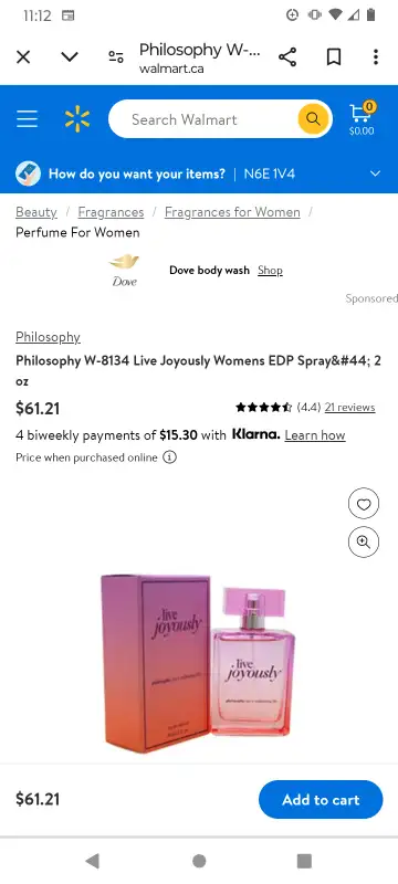 Ladies perfume. Live joyously 60 ml brand new. $25.00 O.B.O.