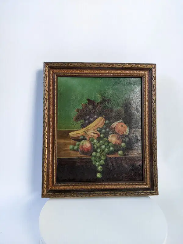 VINTAGE STILL LIFE PAINTING OIL ON CANVAS PAINTING 13" x 15" in Arts & Collectibles in Gatineau - Image 6