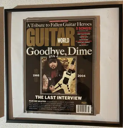 Dimebag Darrell framed guitar world magazine.2005, View more