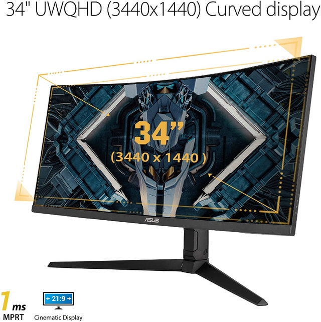 ASUS TUF Gaming VG34VQL1B 34 Curved HDR Monitor, WQHD 3440x1440