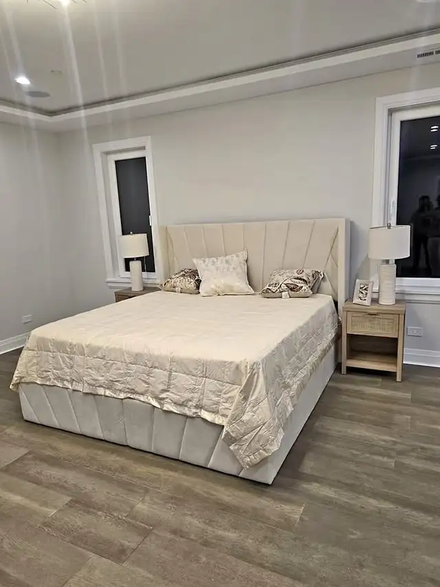 Queen [upholstered] storage bed in Beds & Mattresses in Peterborough - Image 3