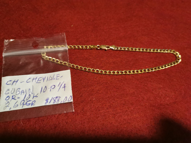 Chaine cheville cubaine  10 pcs 1/4  OR 10k 2,69 gr dans Bijoux et montres  à Saint-Jean-sur-Richelieu
