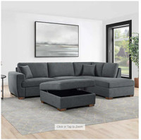 Thomasville 3-Piece Sectional with Storage Ottoman