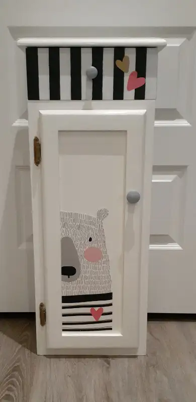Adorable Handpainted Pet Food Cupboard or Toy Storage, View more