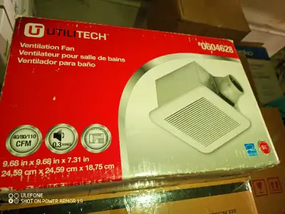 I'm offering a brand new Utilitech ventilation fan, perfect for your bathroom, with an airflow of 40...