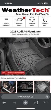 Audi A4 WeatherTech 1st row floor linear 