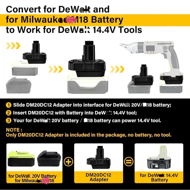 Battery Adapter for Dewalt 20V to 12V/14.4V, DM20DC12 Adapter in Power Tools in Oshawa / Durham Region - Image 4