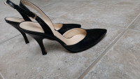 NINE WEST Women's Black Leather Slingback Heels - Size 6