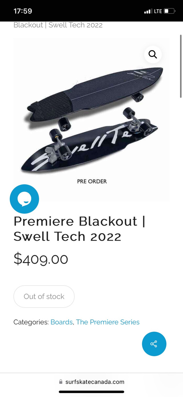 Brand new Swelltech Premiere Blackout Surfskate in Skateboard in City of Halifax