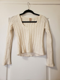 Miss Sixty Size Medium Furry Cream Crop Top