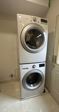 LG Stackable Washer and Gas Dryer.